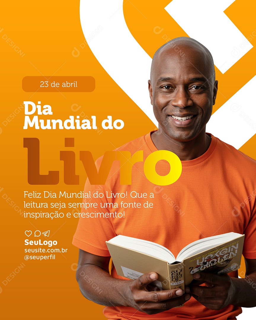 Dia Mundial do Livro 23 de Abril Social Media PSD Editável