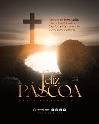 Feliz Páscoa 20 de Abril Social Media PSD Editável