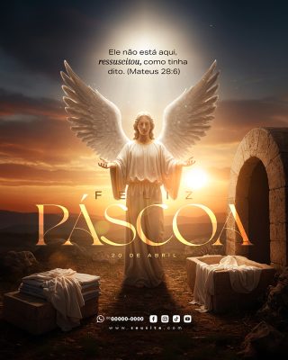 Feliz Páscoa 20 de Abril Social Media PSD Editável