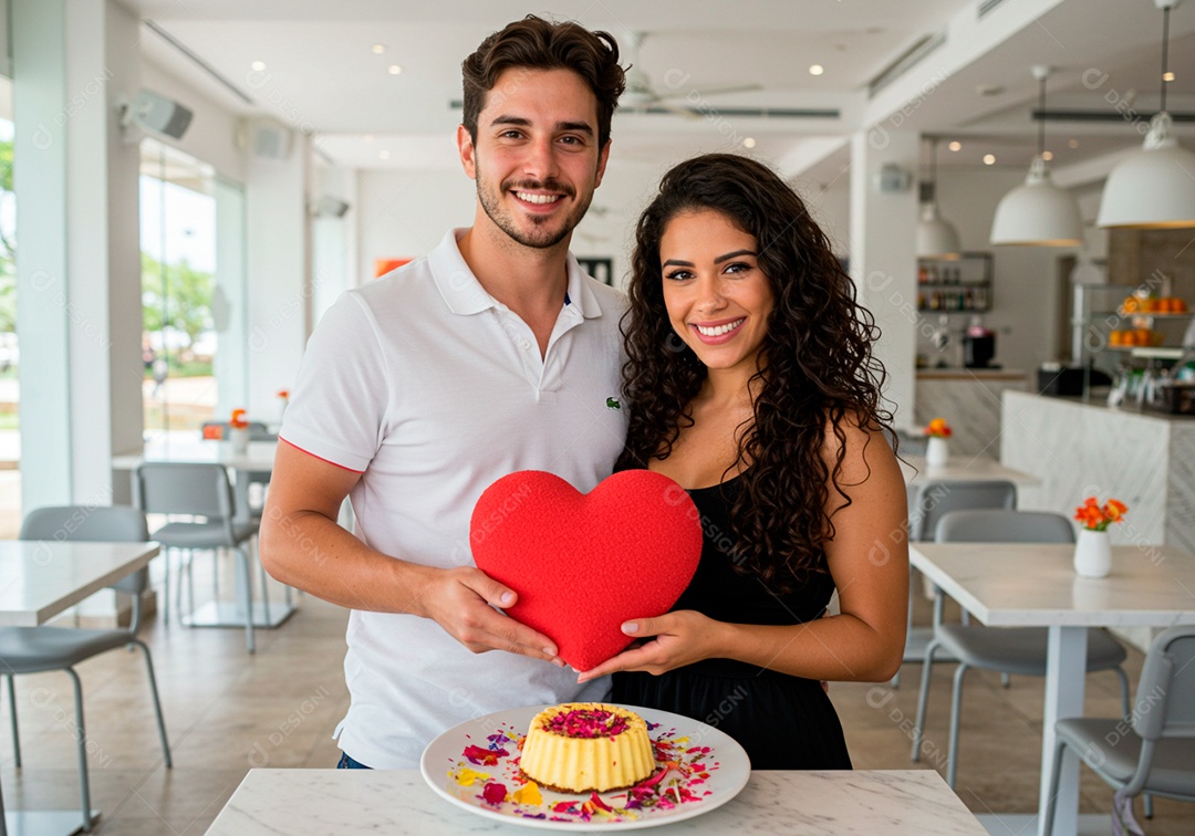 Lindo casal apaixonados sorridente e felizes em sua Residência