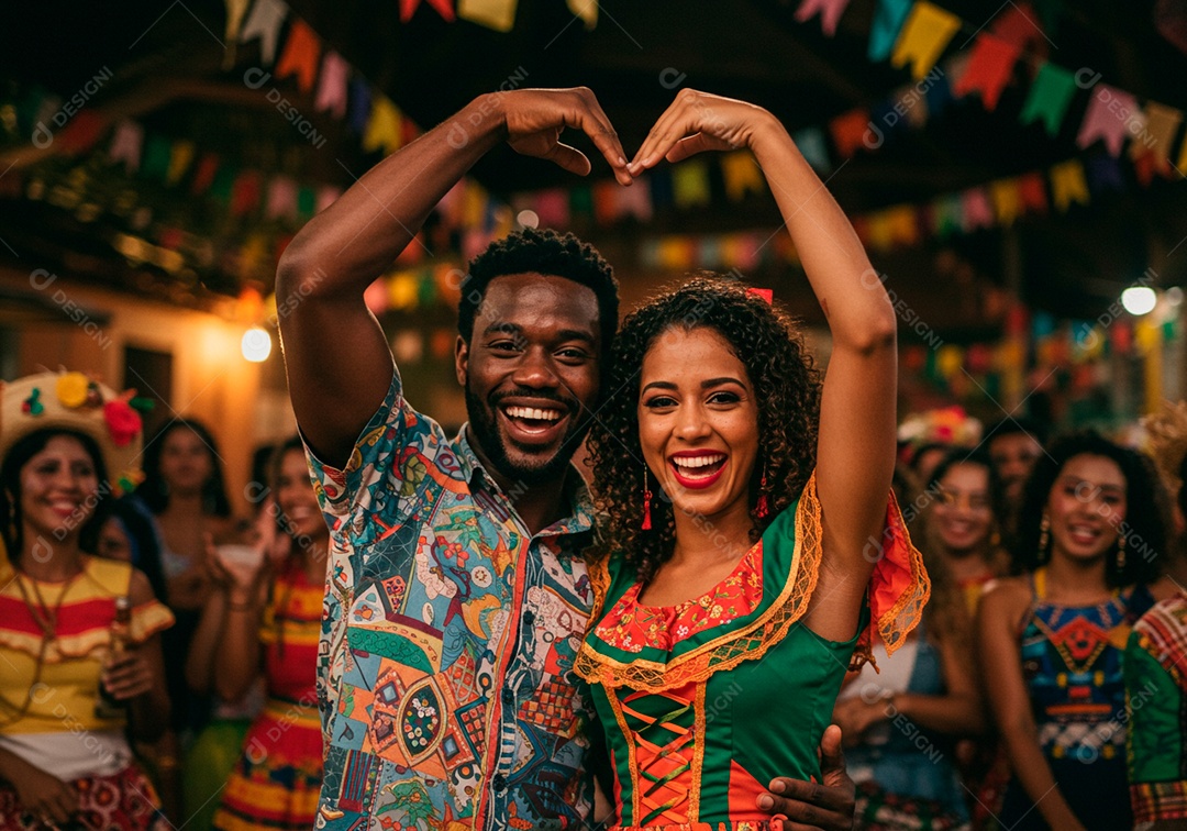 Lindo casal apaixonados sorridente e felizes em um festa