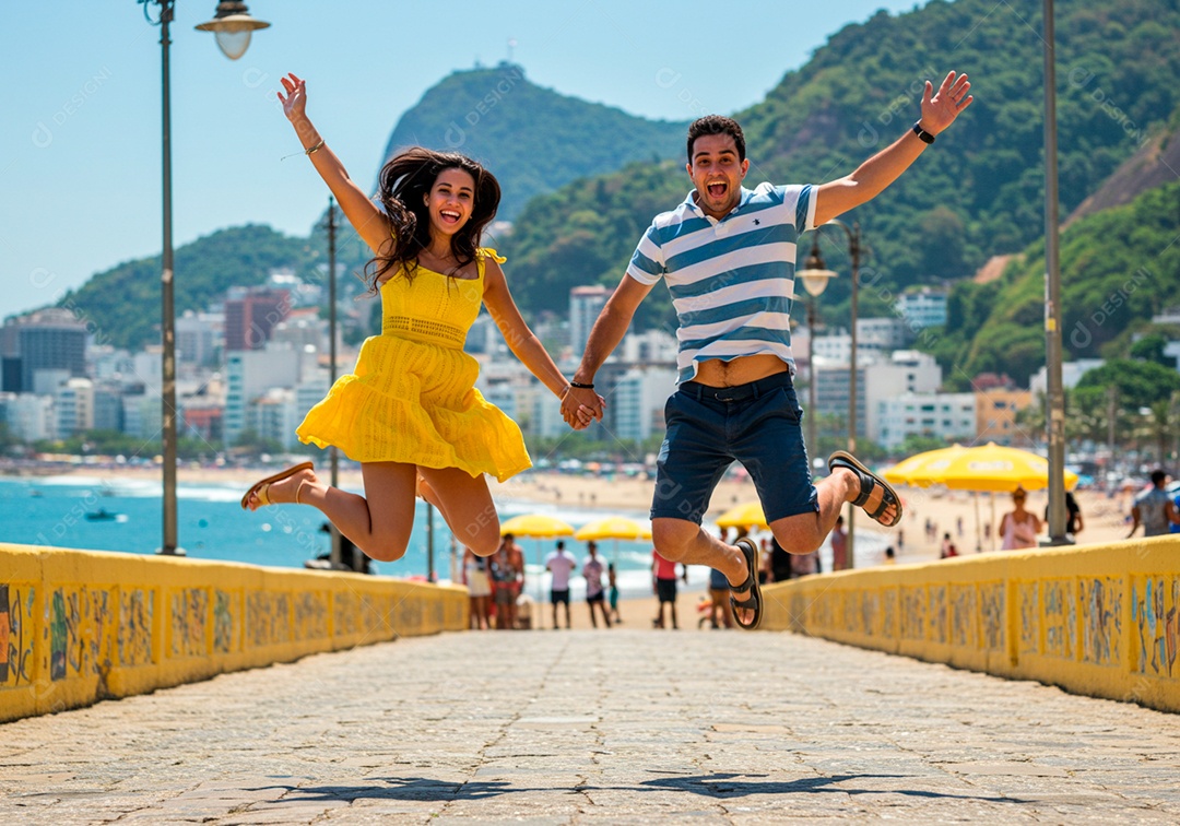 Lindo casal apaixonados sorridente e felizes em um parque casual