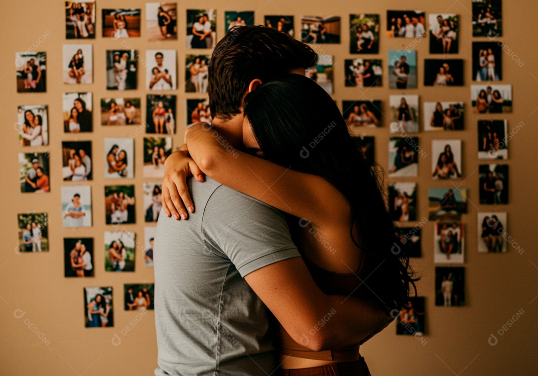 Lindo casal apaixonados sorridente e felizes celebrando dia dos namorados