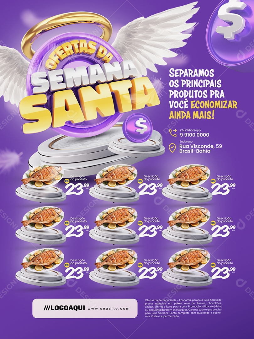 Supermercado Ofertas da Semana Santa Economizar Ainda Mais Social Media PSD Editável