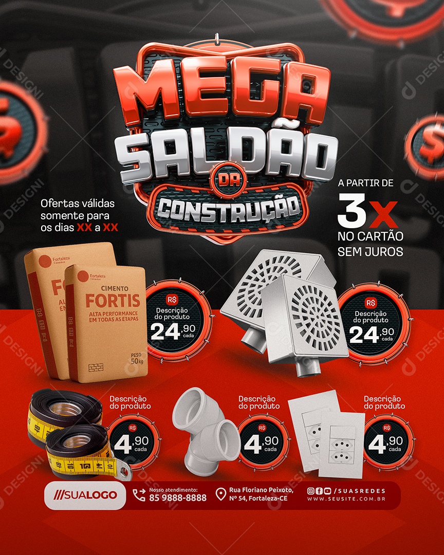 Mega Saldão Da Construção Social Media PSD Editável