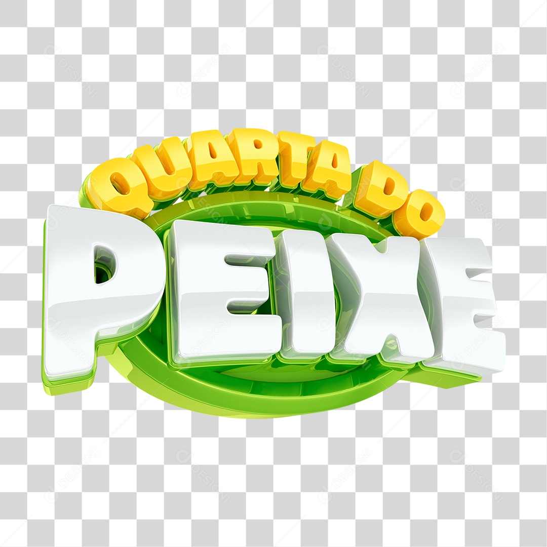 Selo 3D Quarta do Peixe PNG Transparente