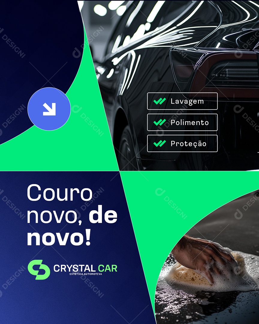 Estética Automotiva Couro Novo de Novo Social Media PSD Editável