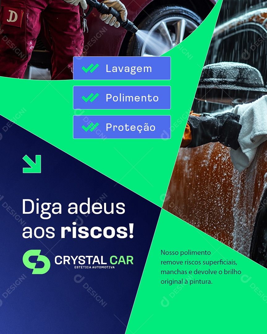 Estética Automotiva Diga Adeus aos Riscos Social Media PSD Editável