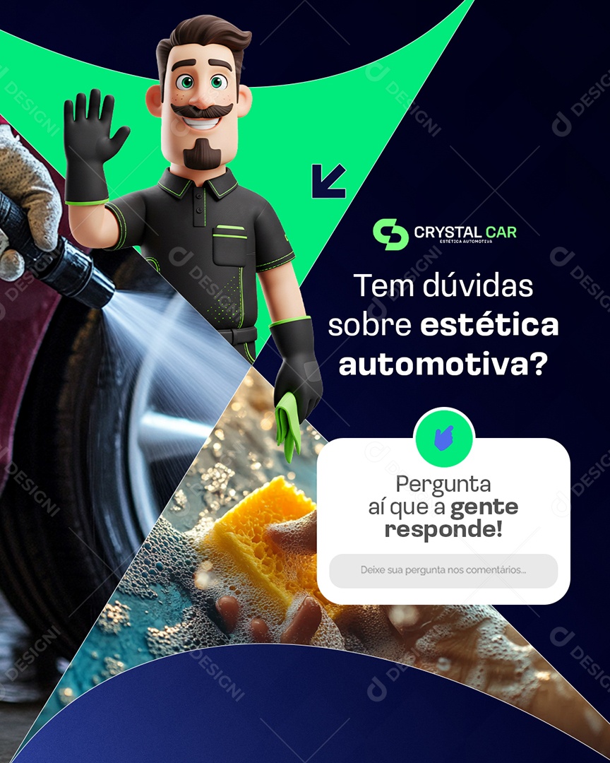 Estética Automotiva Tem Dúvidas? Social Media PSD Editável