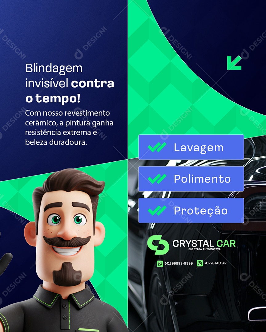 Estética Automotiva Blindagem Invisível Social Media PSD Editável