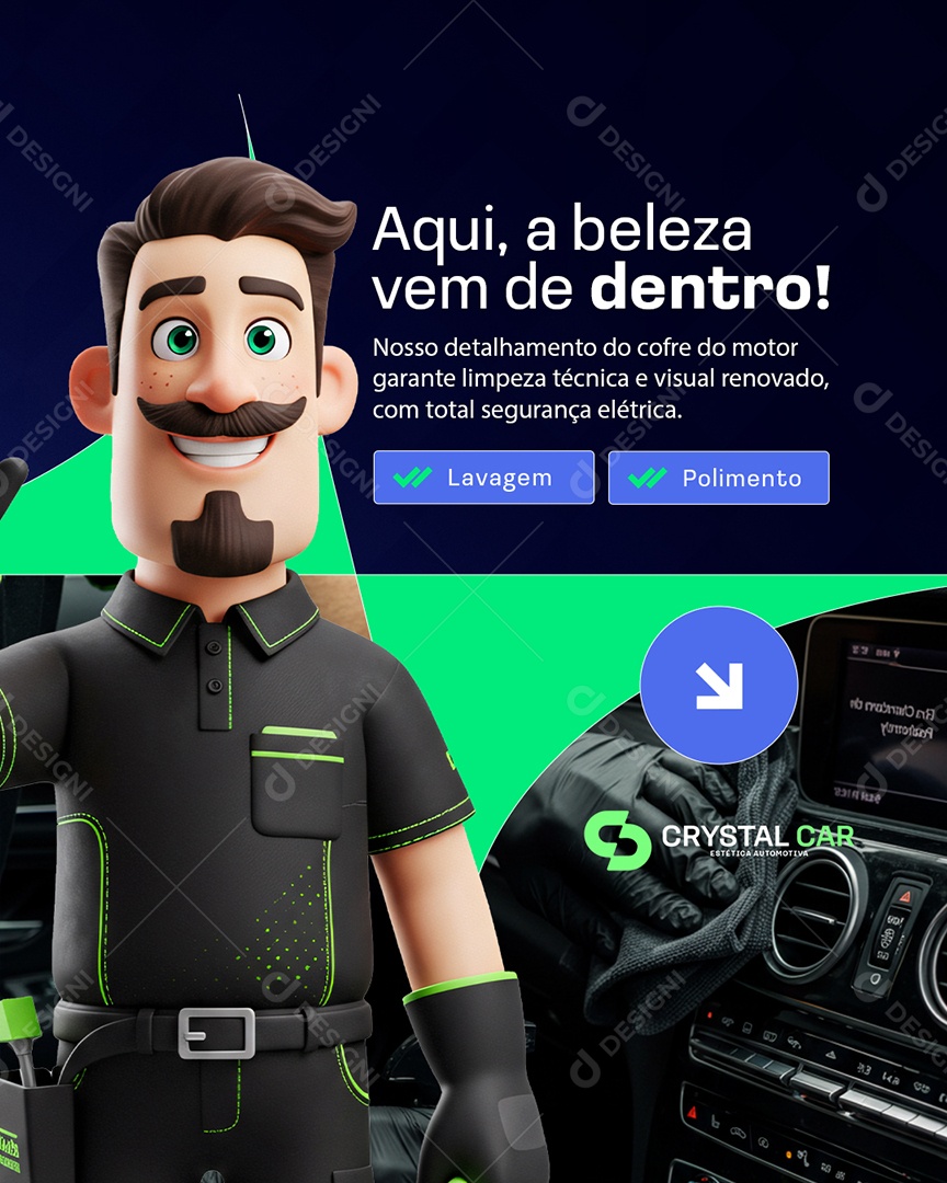 Estética Automotiva A Beleza Vem De Dentro Social Media PSD Editável