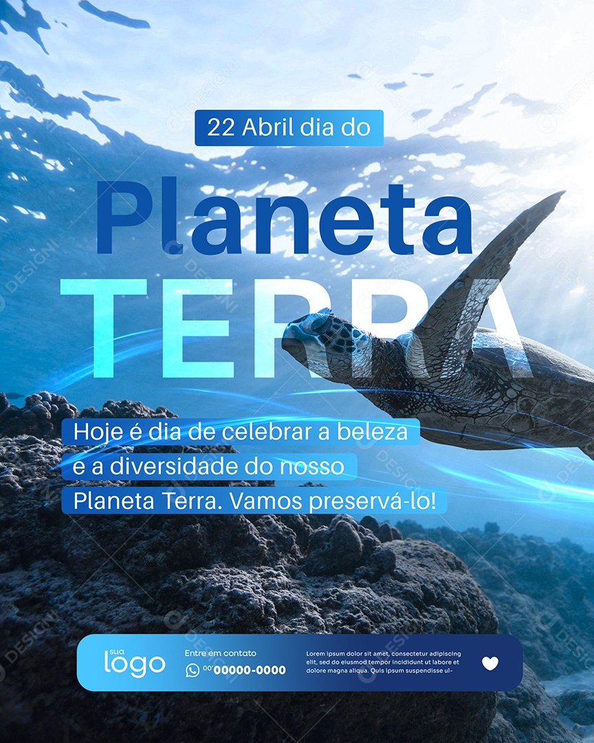 Feliz Dia do Planeta Terra 22 de Abril Social Media PSD Editável