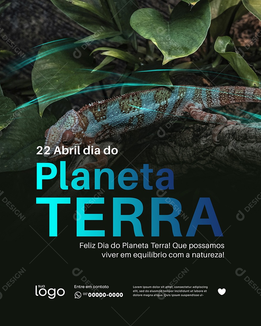 Feliz Dia do Planeta Terra 22 de Abril Social Media PSD Editável