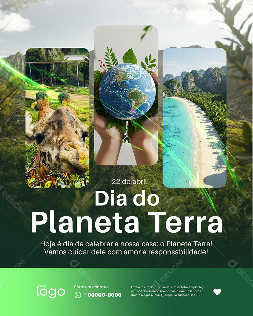 Dia do Planeta Terra 22 de Abril Social Media PSD Editável