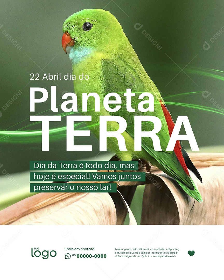 Dia do Planeta Terra 22 de Abril Social Media PSD Editável