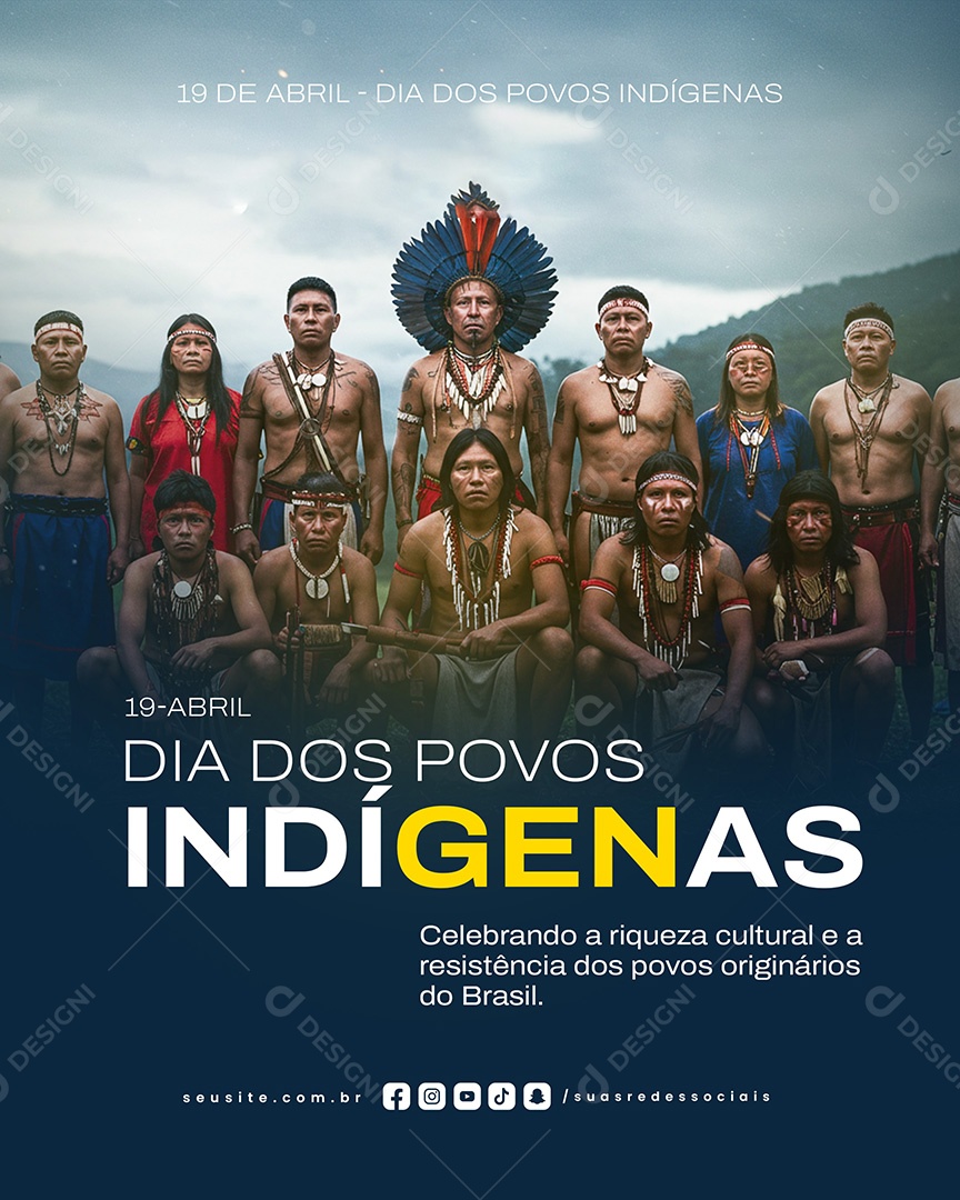 Dia dos Povos Indígenas 19 de Abril Social Media PSD Editável