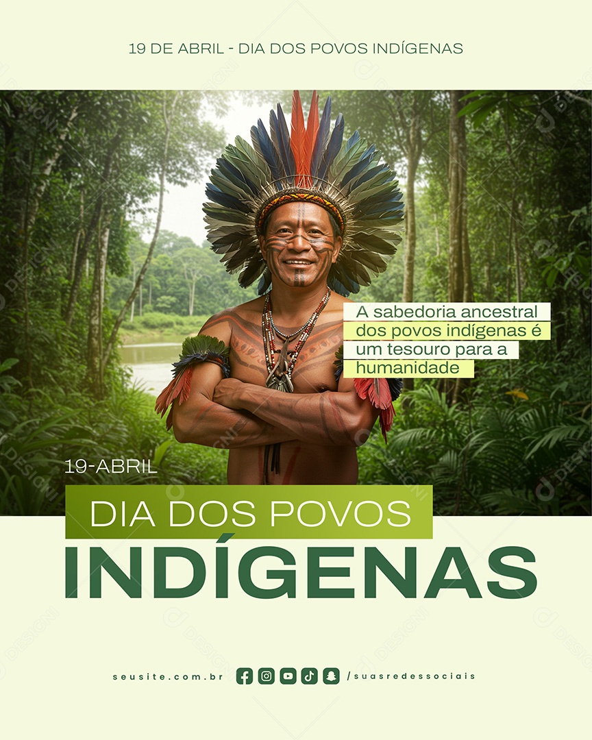 Dia dos Povos Indígenas 19 de Abril Social Media PSD Editável
