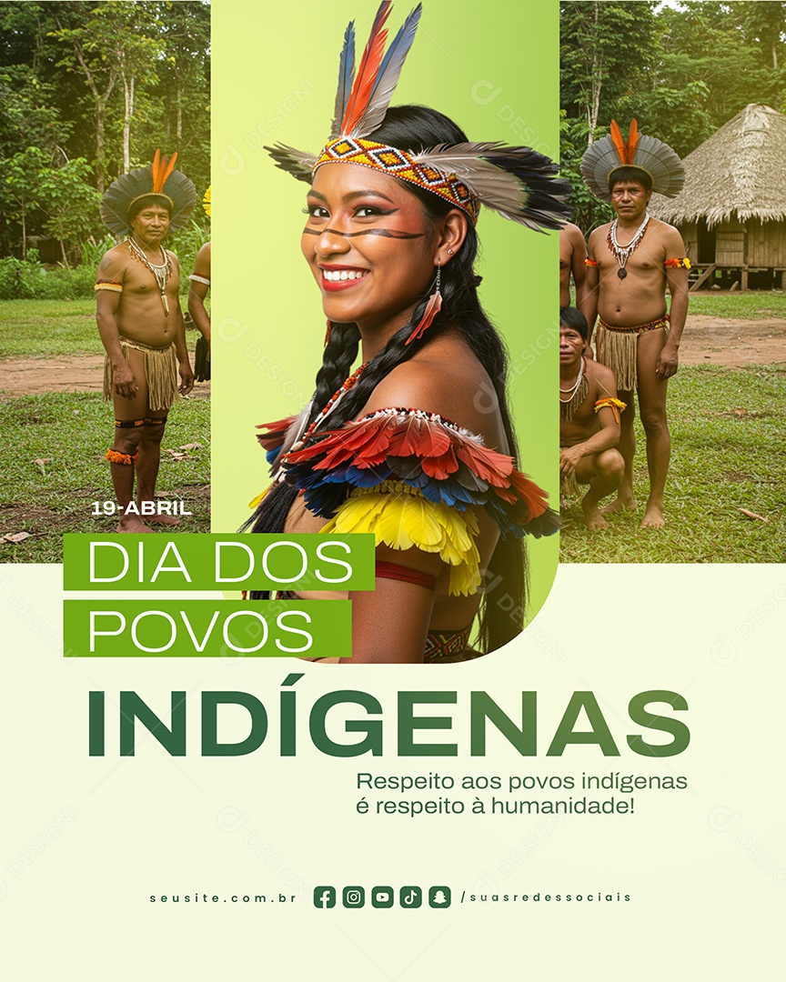 Dia dos Povos Indígenas 19 de Abril Social Media PSD Editável
