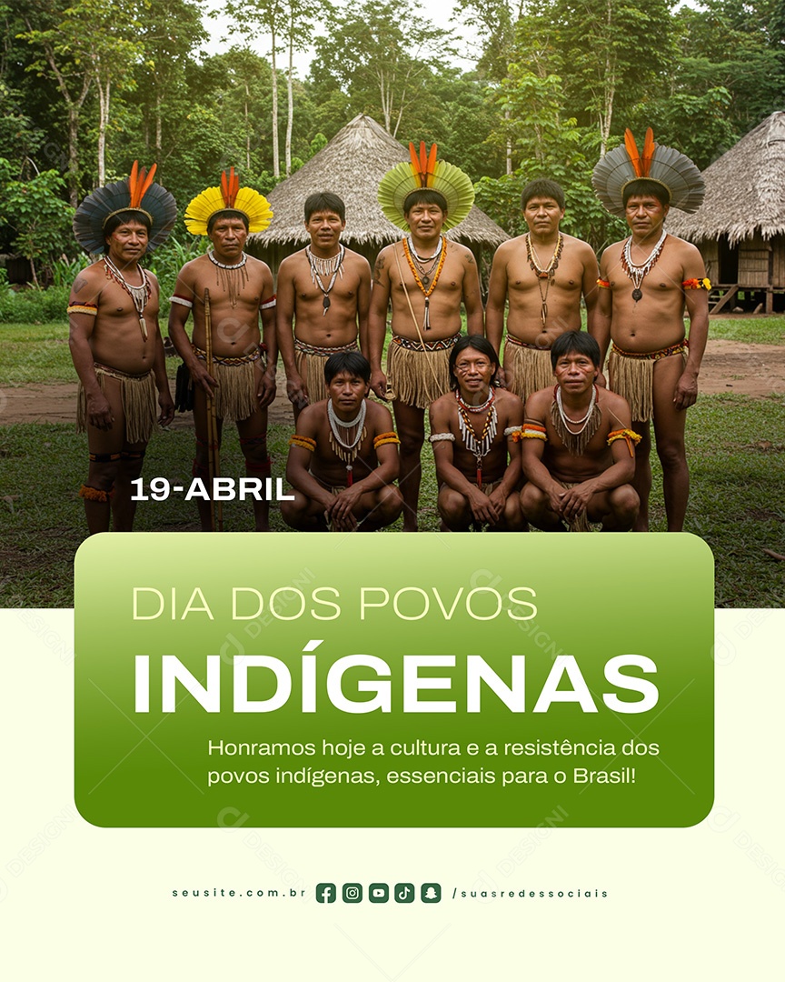 Dia dos Povos Indígenas 19 de Abril Social Media PSD Editável
