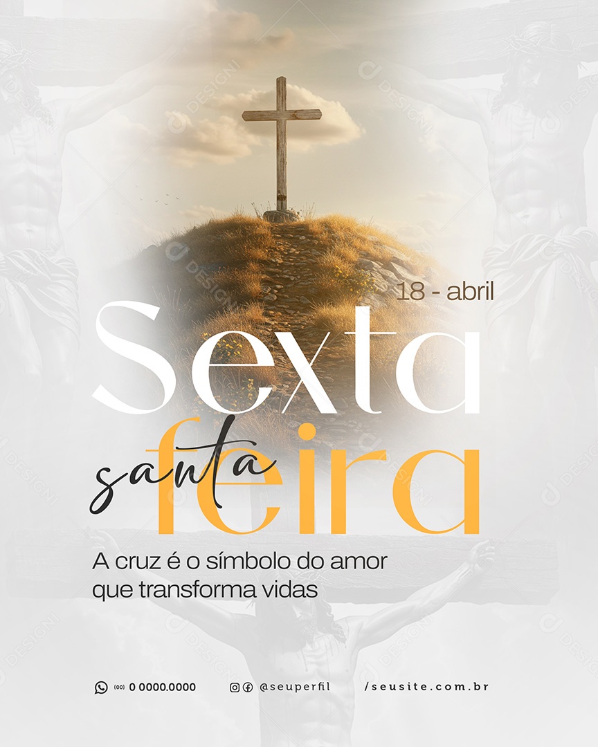 Sexta Feira Santa 18 de Abril Social Media PSD Editável