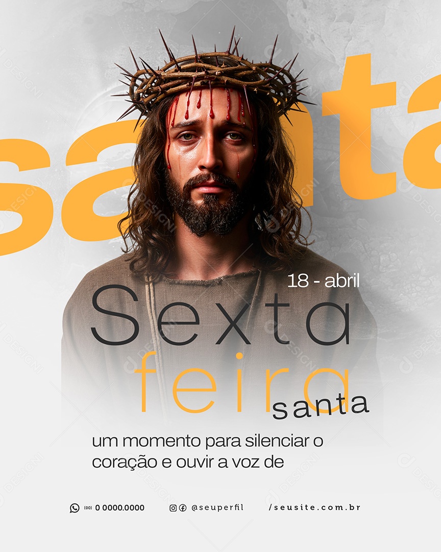Sexta Feira Santa 18 de Abril Social Media PSD Editável