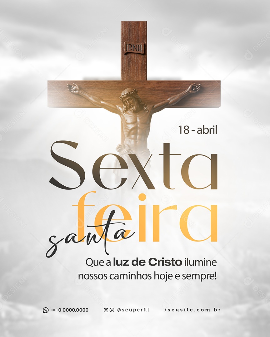 Sexta Feira Santa 18 de Abril Social Media PSD Editável