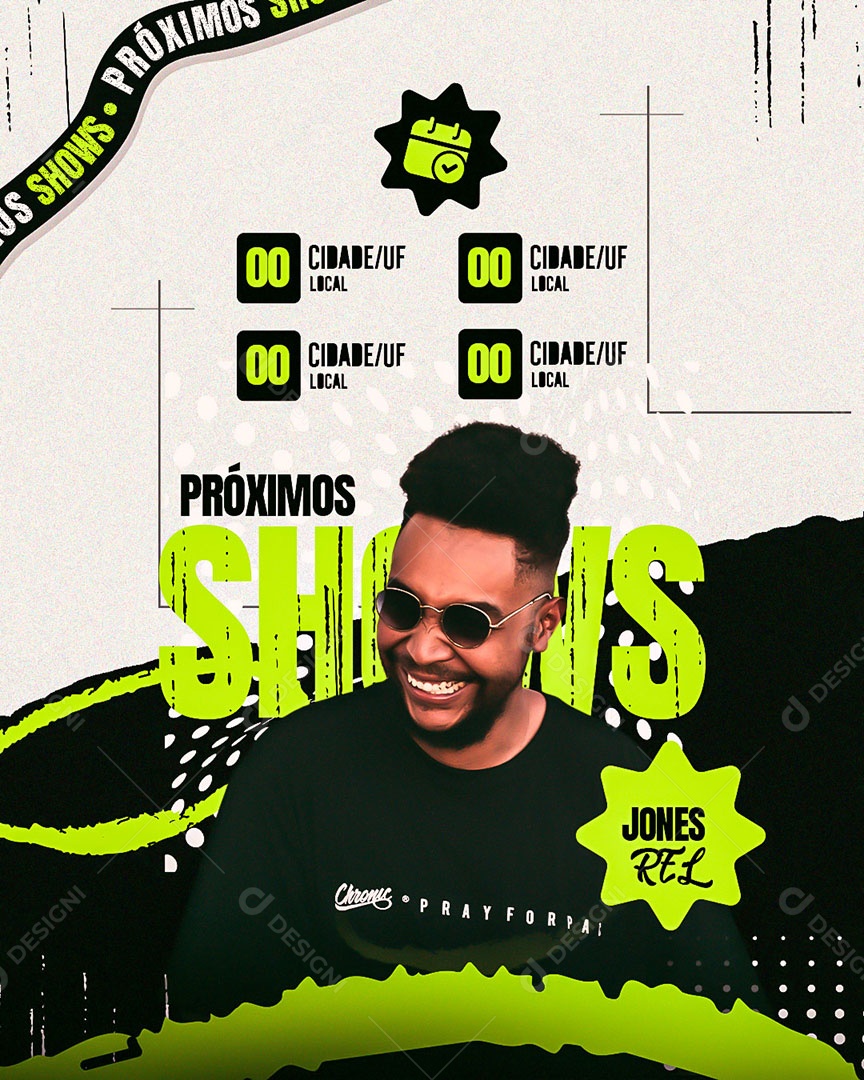 Feed próximos Shows Social Media PSD Editável