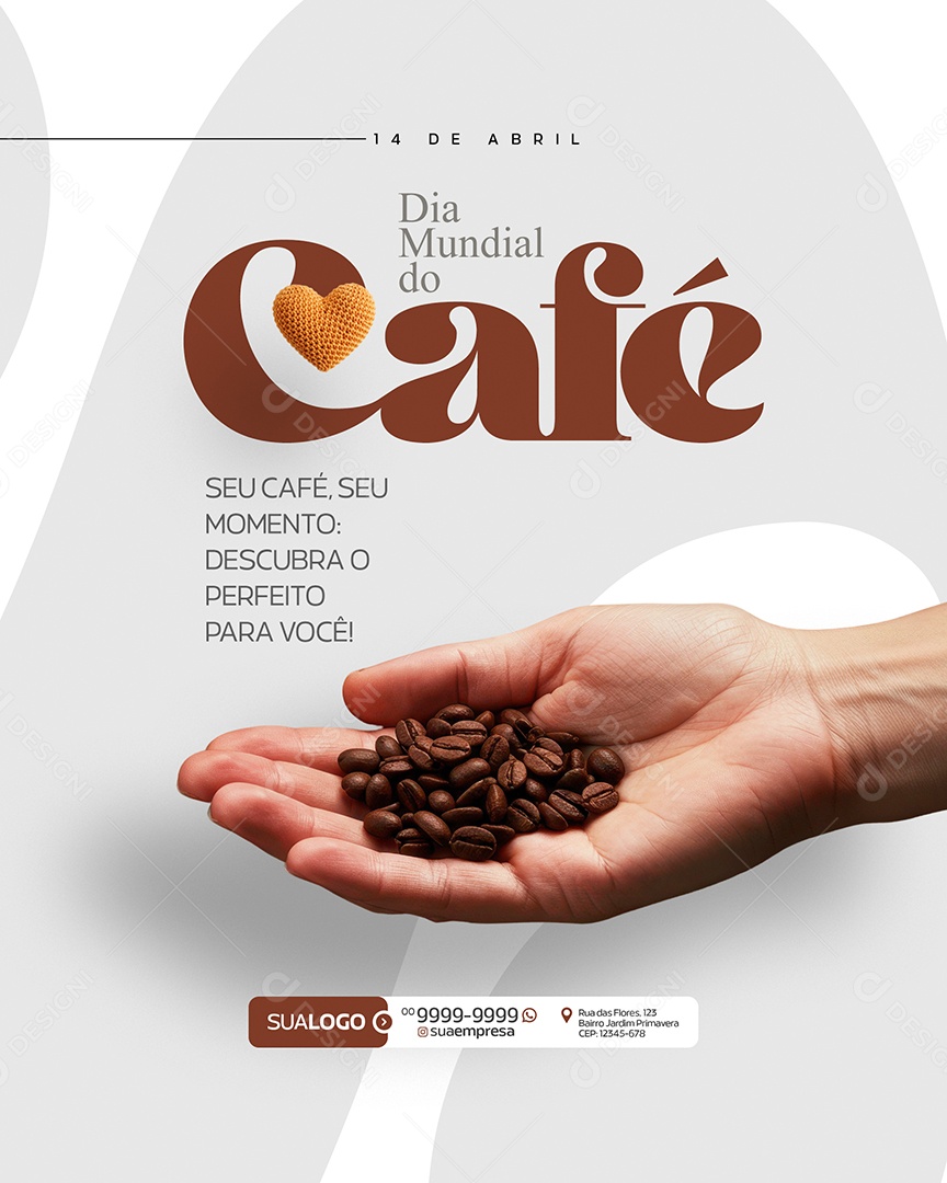 Dia Mundial do Café 14 de Abril Social Media PSD Editável