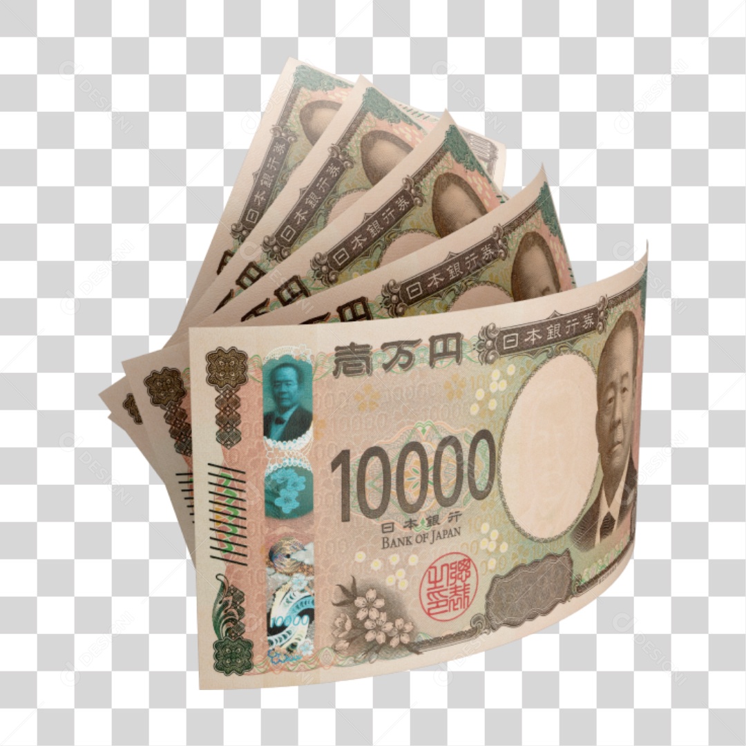 Cédula Notas Dinheiro 10 Mil Yen Japonês PNG Transparente