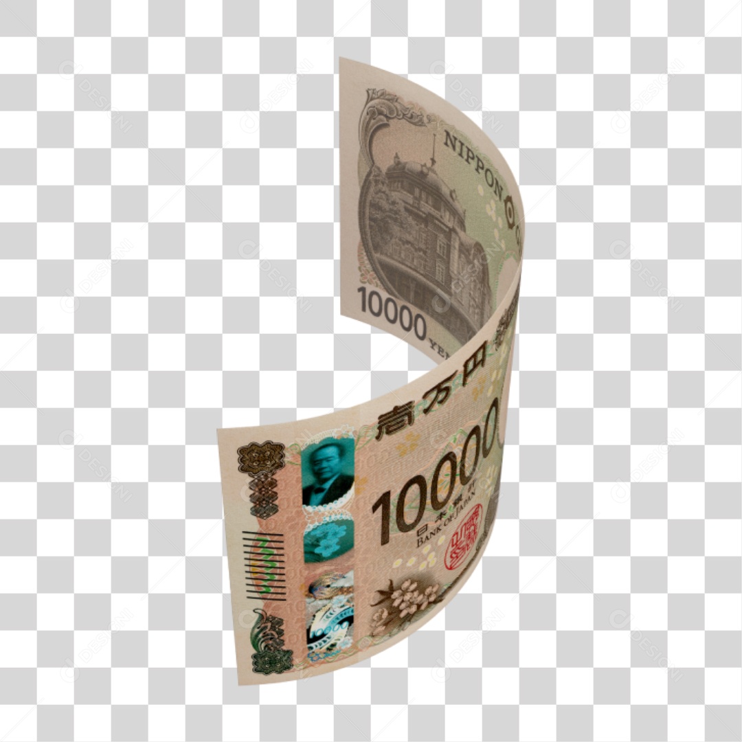 Cédula Notas Dinheiro 10 Mil Yen Japonês PNG Transparente
