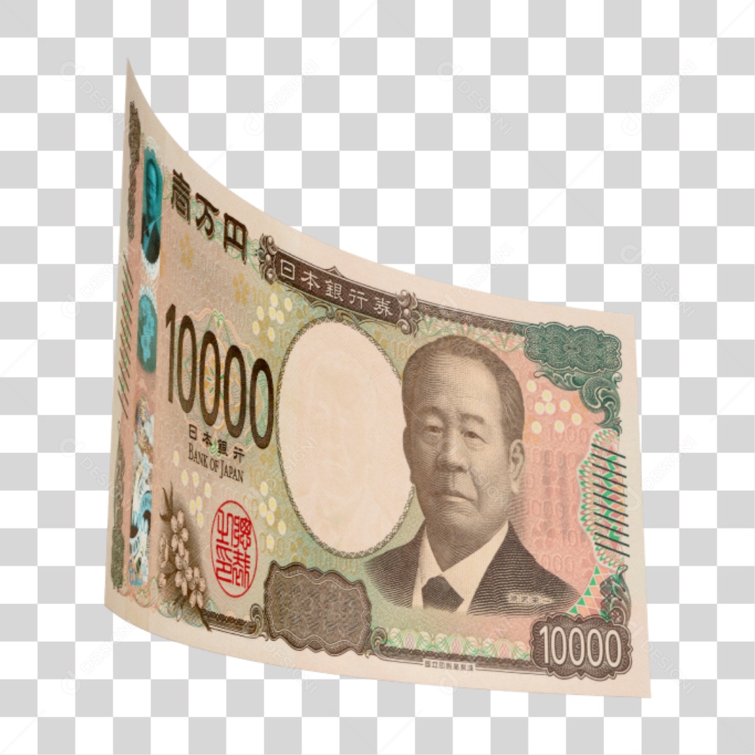 Cédula Notas Dinheiro 10 Mil Yen Japonês PNG Transparente