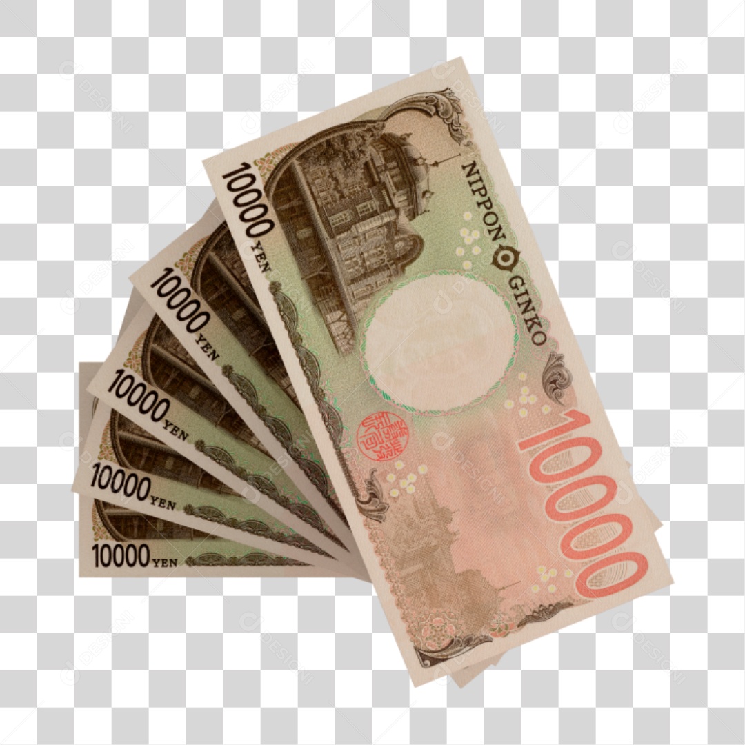 Cédula Notas Dinheiro 10 Mil Yen Japonês PNG Transparente