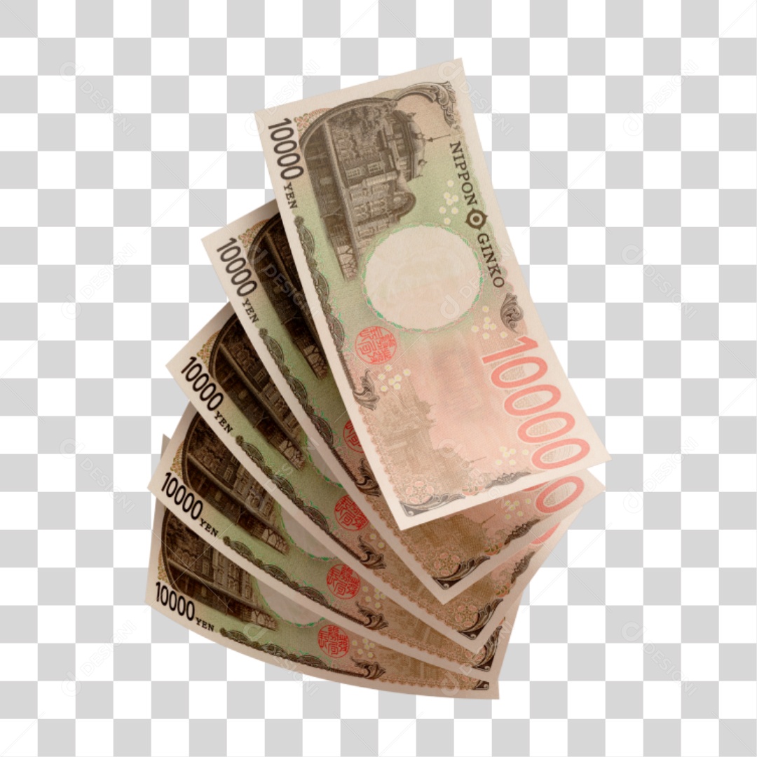 Cédula Notas Dinheiro 10 Mil Yen Japonês PNG Transparente