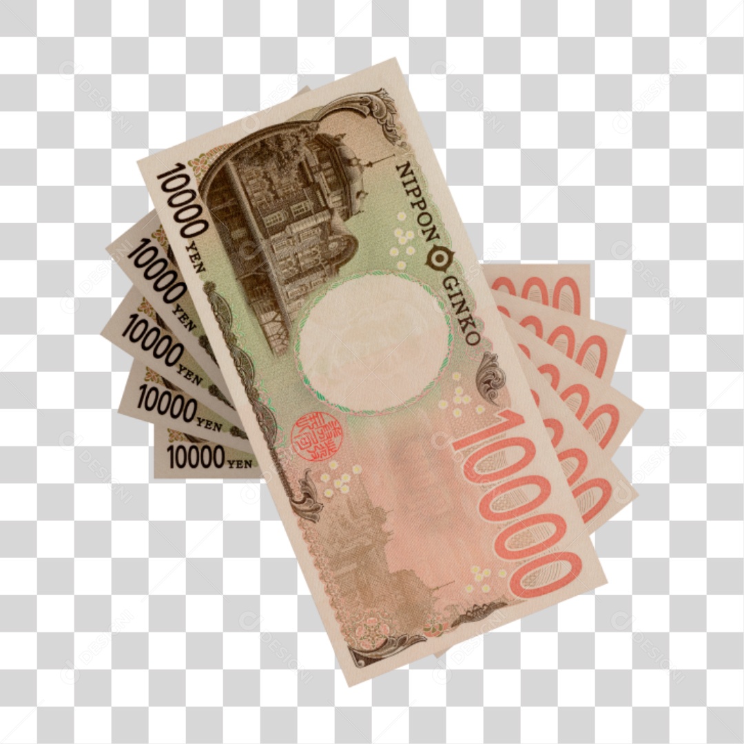 Cédula Notas Dinheiro 10 Mil Yen Japonês PNG Transparente