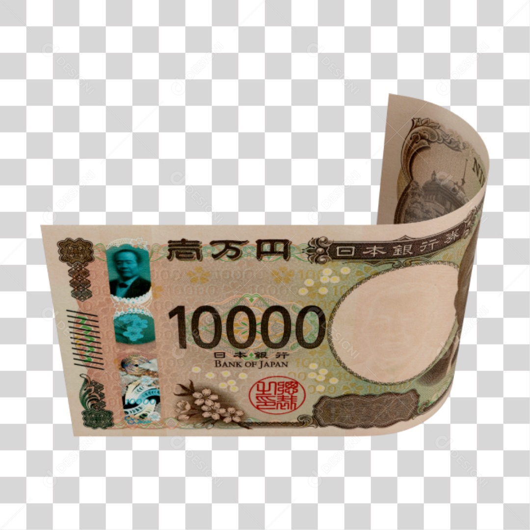 Cédula Notas Dinheiro 10 Mil Yen Japonês PNG Transparente