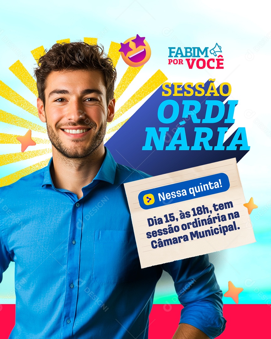 Vereador Sessão Ordinária Social Media PSD Editável