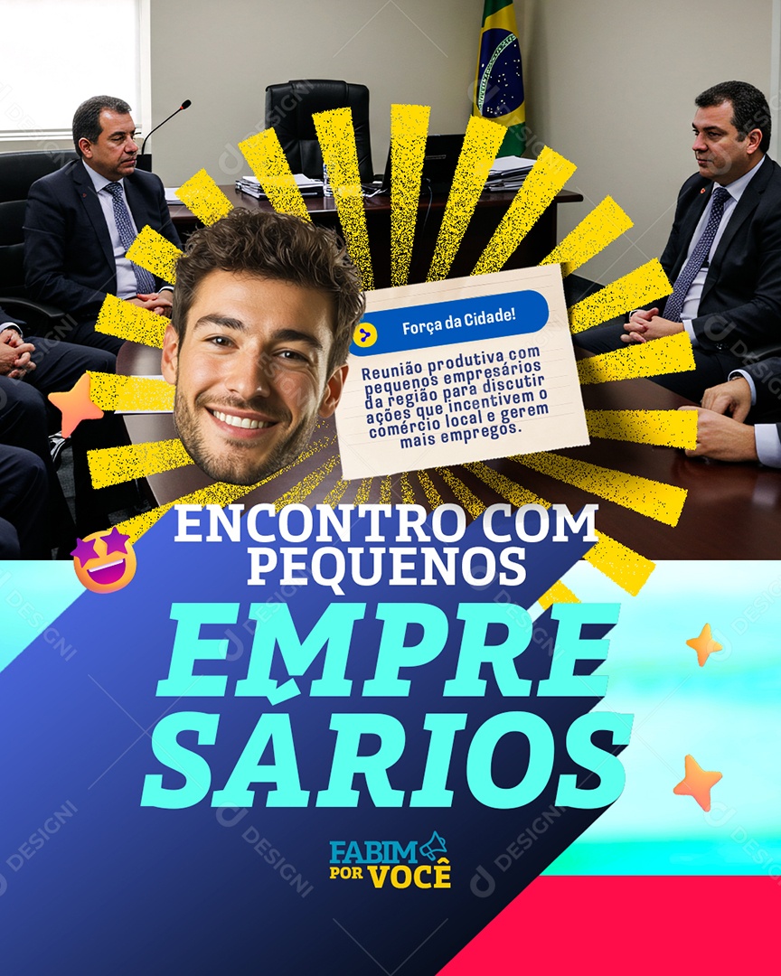 Vereador Encontro Com Pequenos Empresários Social Media PSD Editável