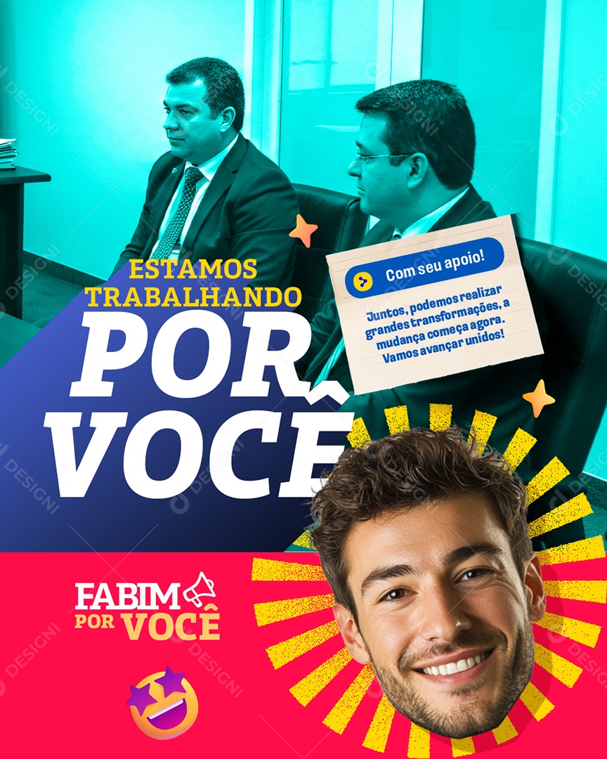 Vereador Estamos Trabalhando Por Você Social Media PSD Editável