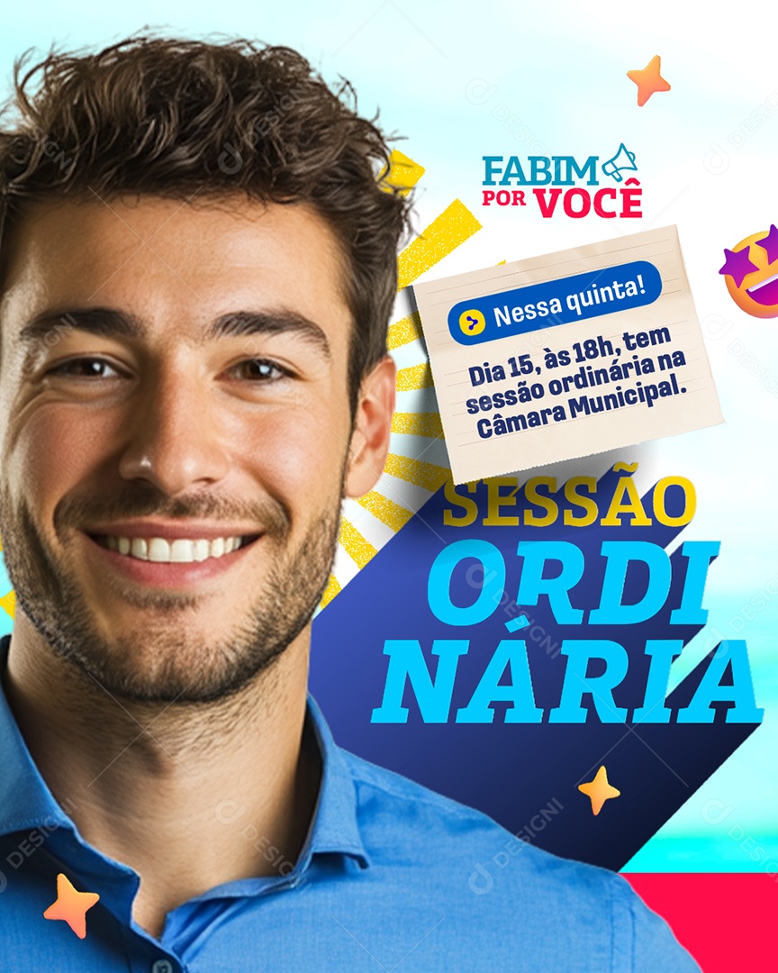 Vereador Sessão Ordinária Social Media PSD Editável