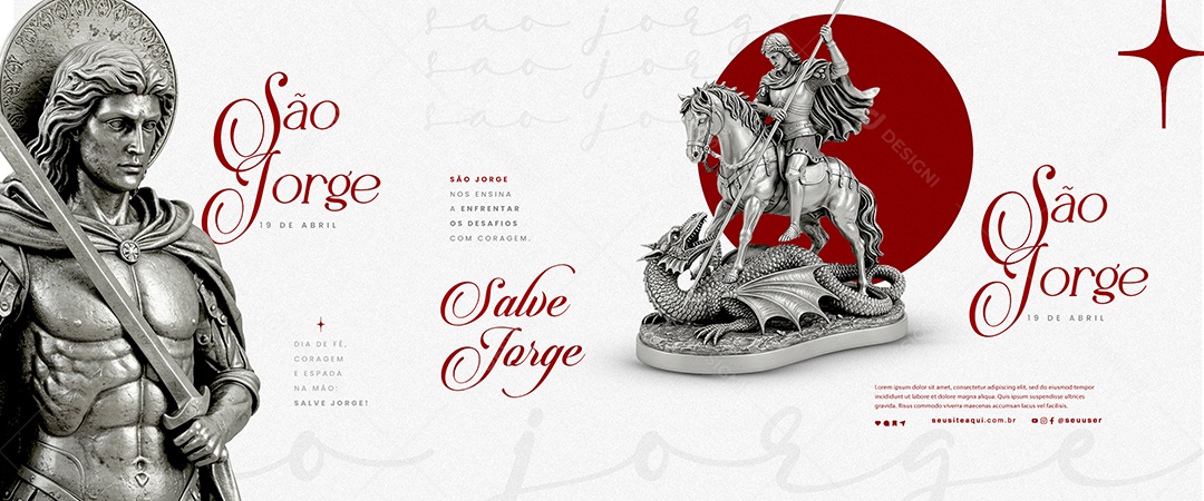 Carrossel Dia de São Jorge 23 De Abril Social Media PSD Editável