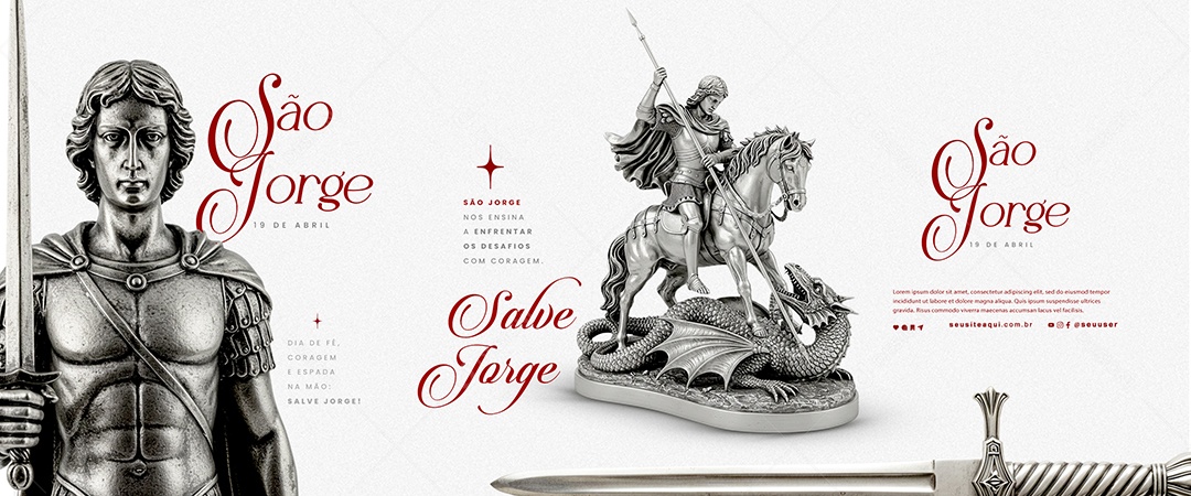 Carrossel Dia de São Jorge 23 De Abril Social Media PSD Editável