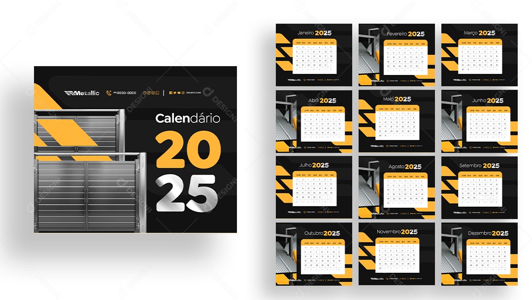 Calendário de Mesa Serralheria PSD Editável