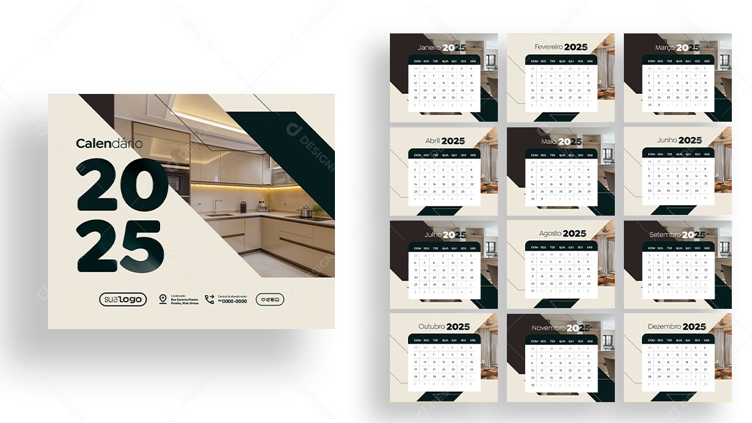 Calendário de Mesa Móveis Planejados PSD Editável