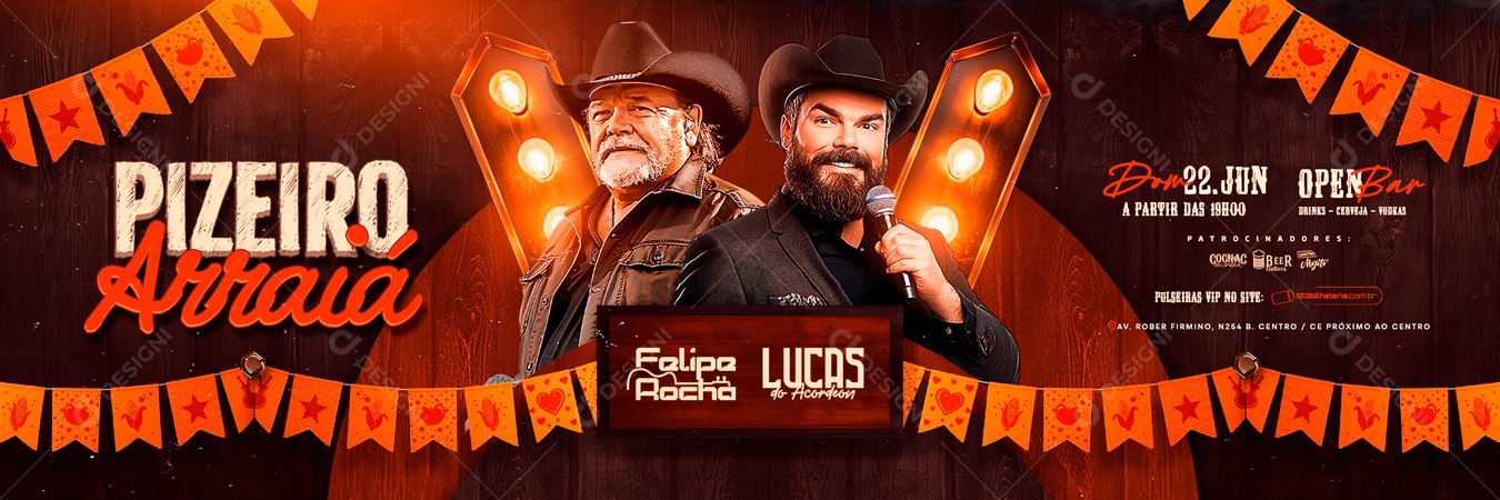 Banner Pizeiro Arraiá Social Media PSD Editável