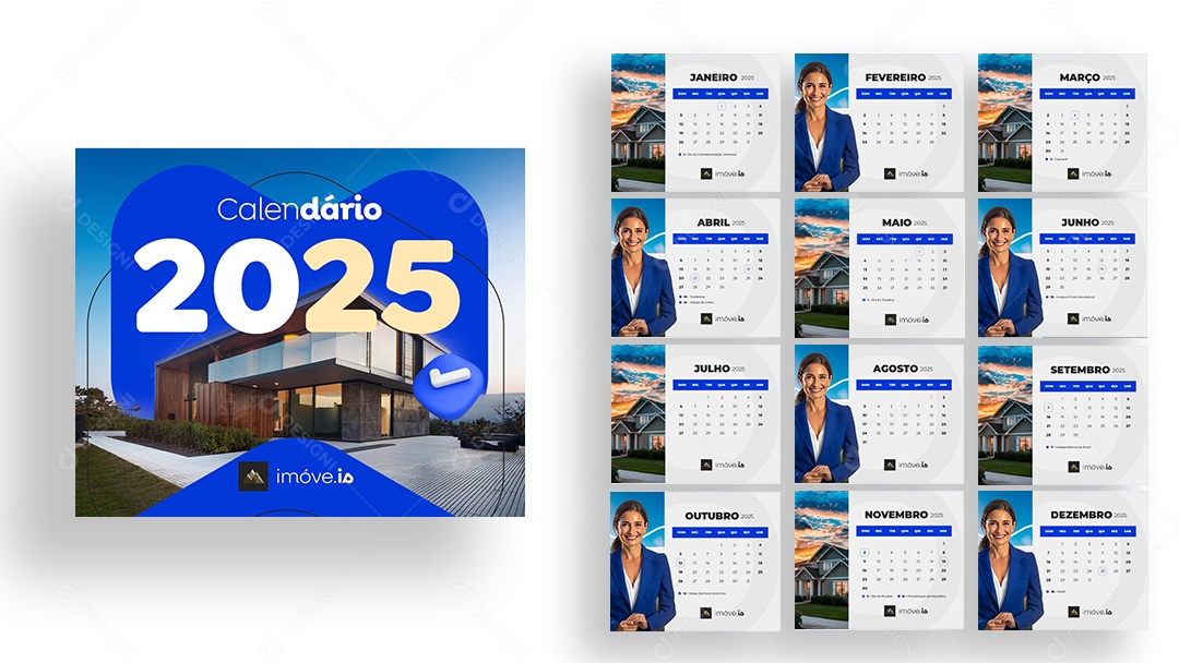 Calendário de Mesa Imobiliária Imóveis PSD Editável