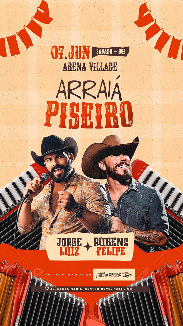 Story Flyer Arraiá Piseiro Social Media PSD Editável