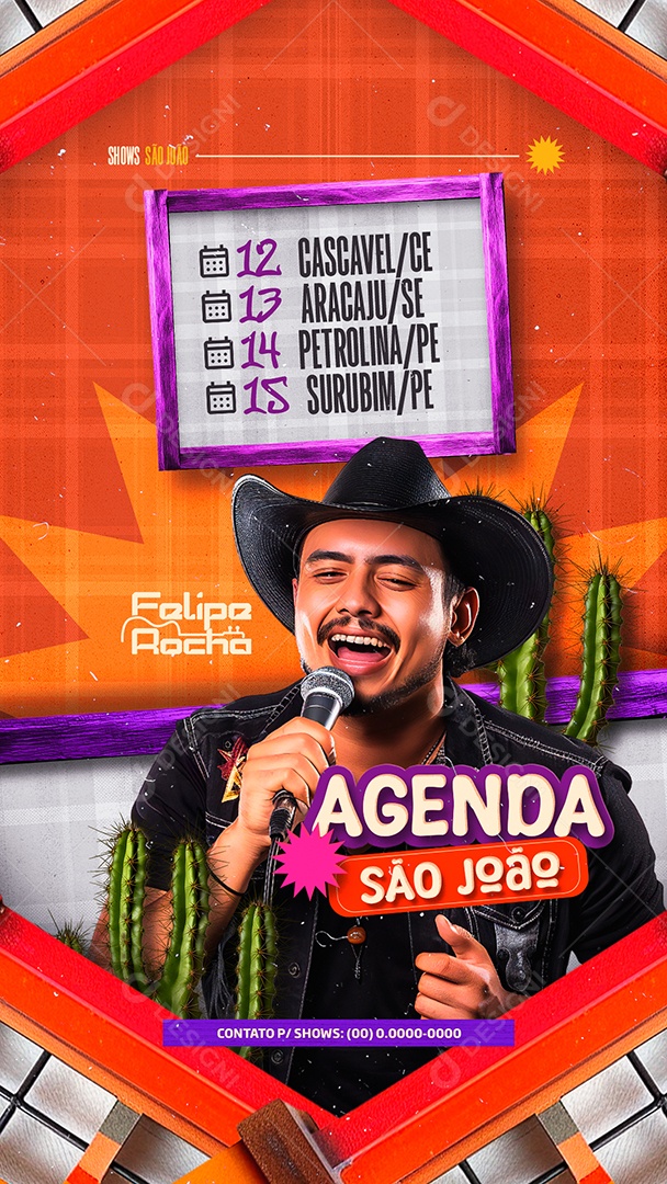 Story Flyer Agenda São João Social Media PSD Editável