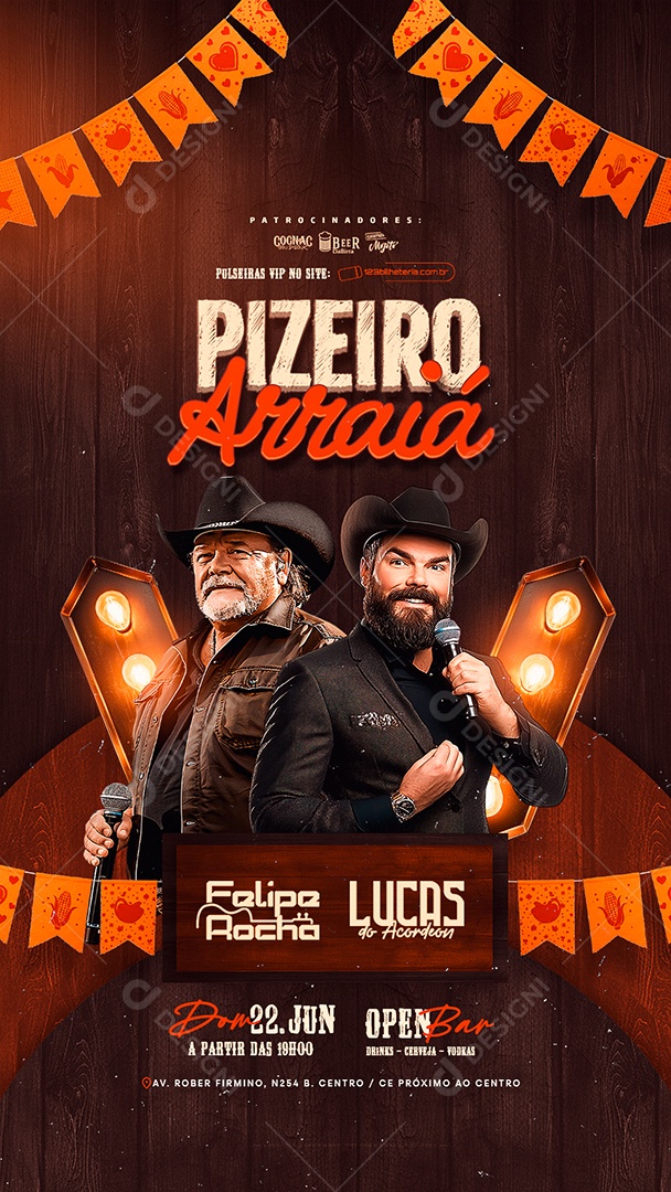 Story Flyer Pizeiro Arraiá Social Media PSD Editável