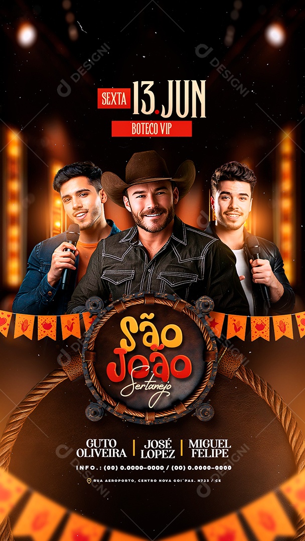 Story Flyer São João Sertanejo Social Media PSD Editável