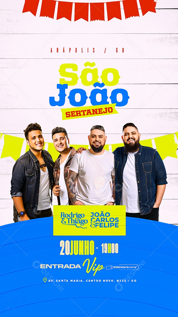 Story Flyer São João Sertanejo Social Media PSD Editável
